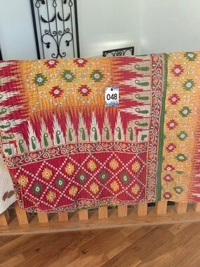 K48 Twin Kantha Quilt Reversible